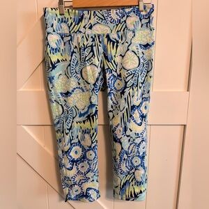 Lilly Pulitzer Leggings Weekender Crop Indigo Sunset Workout Yoga Large